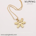 43398 xuping luxury snowflake shape 18k gold pendant necklace accessories for women jewelry